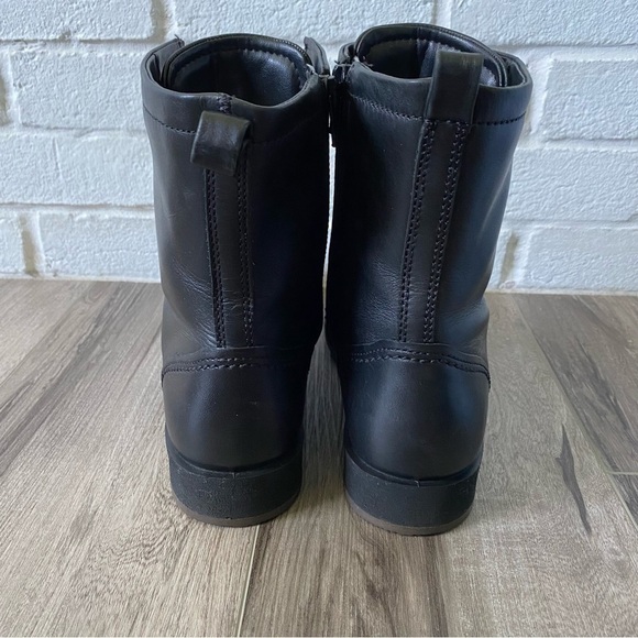 Ecco Saunter Lace Black Leather Moto Boots Women’s Size 40 US 9.5 - Picture 5 of 8